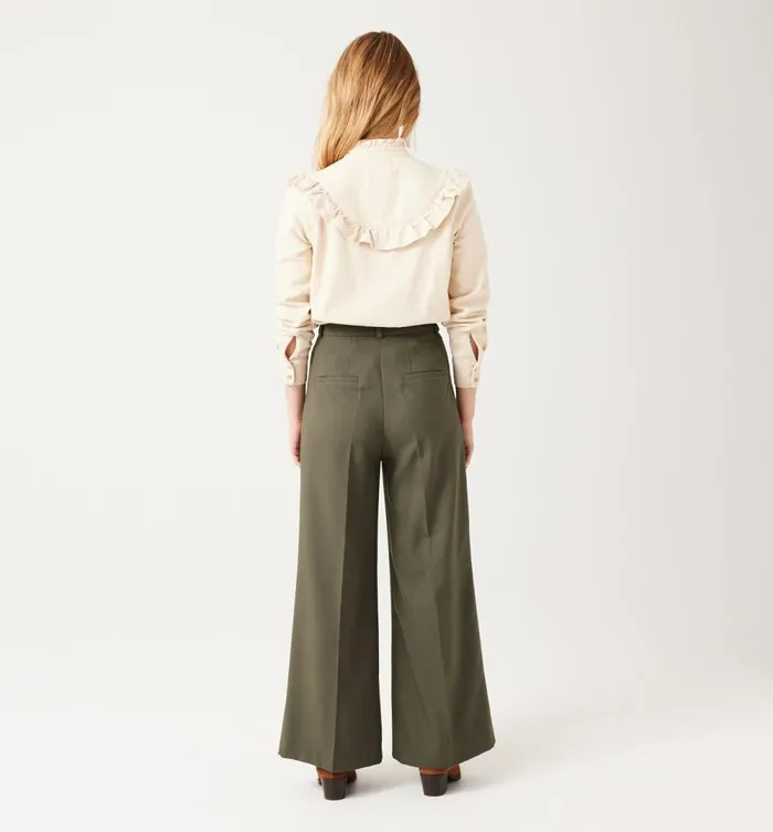 Women Wideleg HighWaist Trousers 8211 Khaki Promod Trousers Women Wideleg HighWaist Trousers 8211 Khaki Promod Trousers