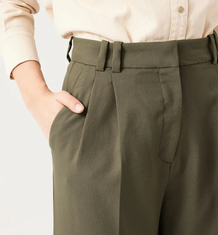 Women Wideleg HighWaist Trousers 8211 Khaki Promod Trousers Women Wideleg HighWaist Trousers 8211 Khaki Promod Trousers