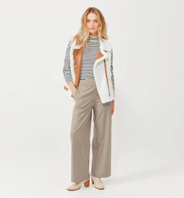 Women Wideleg Trousers 8211 Ecru Promod Trousers
