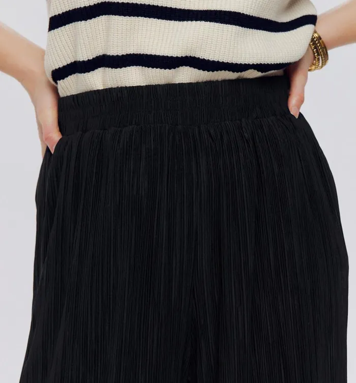 Women Wideleg Trousers With Pleats 8211 Black Promod Trousers Women Wideleg Trousers With Pleats 8211 Black Promod Trousers