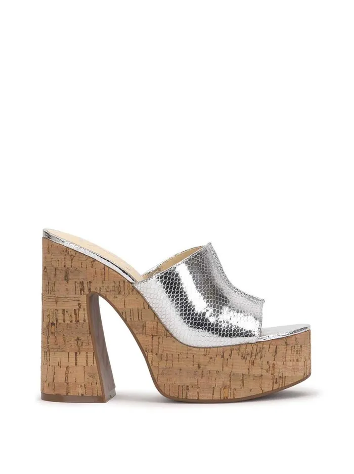 Women Xona Platform Sandal In Silver Jessica Simpson Slides and Mules