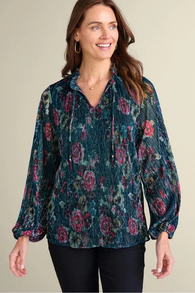 Women Yvonne Shimmer Top Evalynn Garden Soft Surroundings Tops