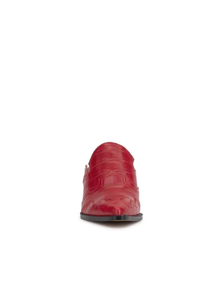 Women Zurina Heeled Mule In Red Muse Jessica Simpson Slides and Mules