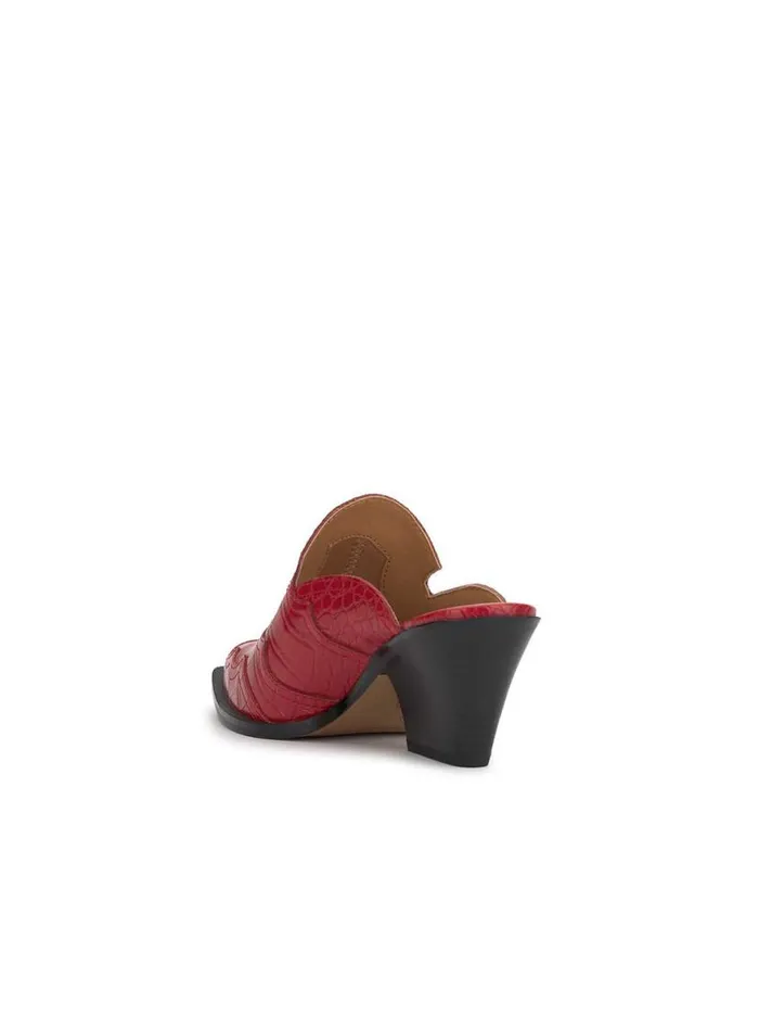 Women Zurina Heeled Mule In Red Muse Jessica Simpson Slides and Mules