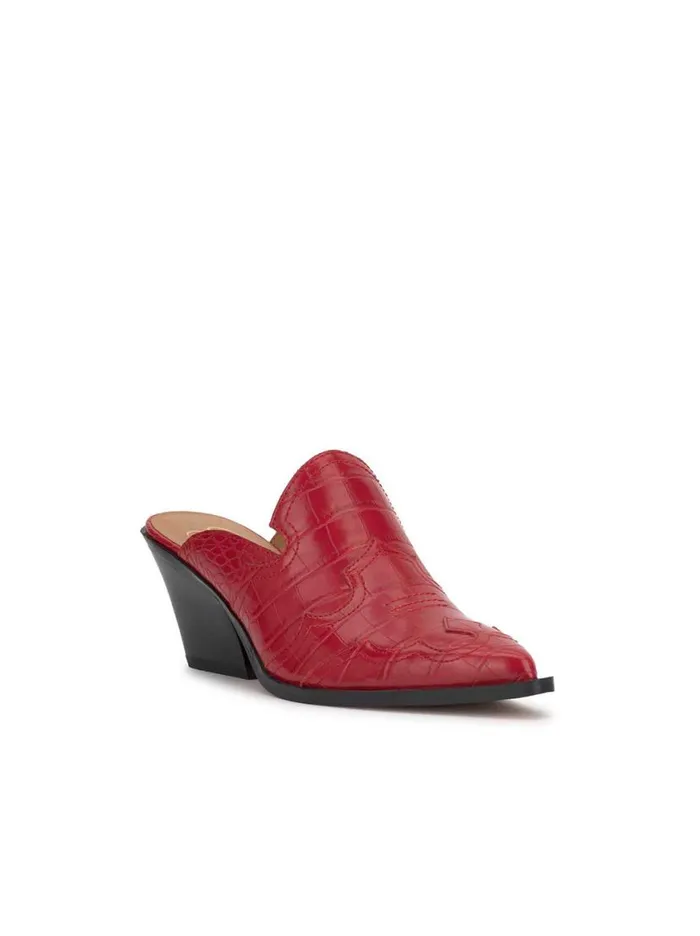 Women Zurina Heeled Mule In Red Muse Jessica Simpson Slides and Mules