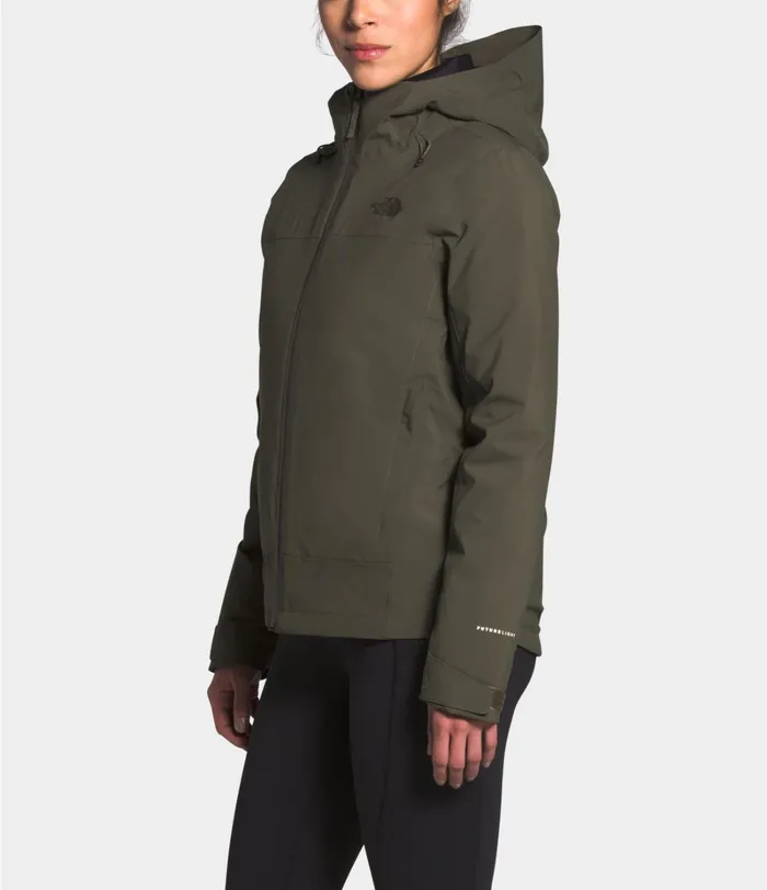 Womens The North Face 3In1 Mountain Light FUTURELIGHT Triclimate Jacket New Taupe Greentnf Black