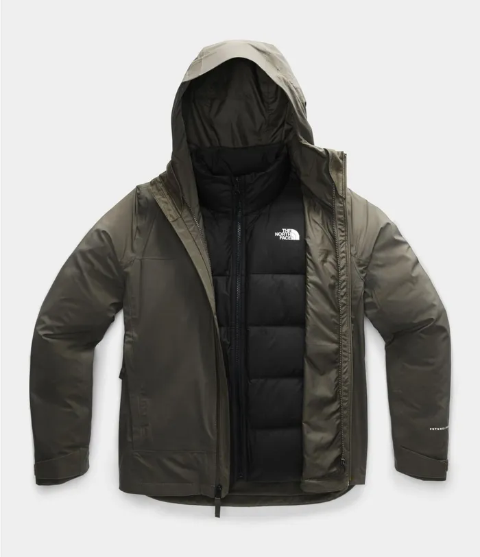 Womens The North Face 3In1 Mountain Light FUTURELIGHT Triclimate Jacket New Taupe Greentnf Black