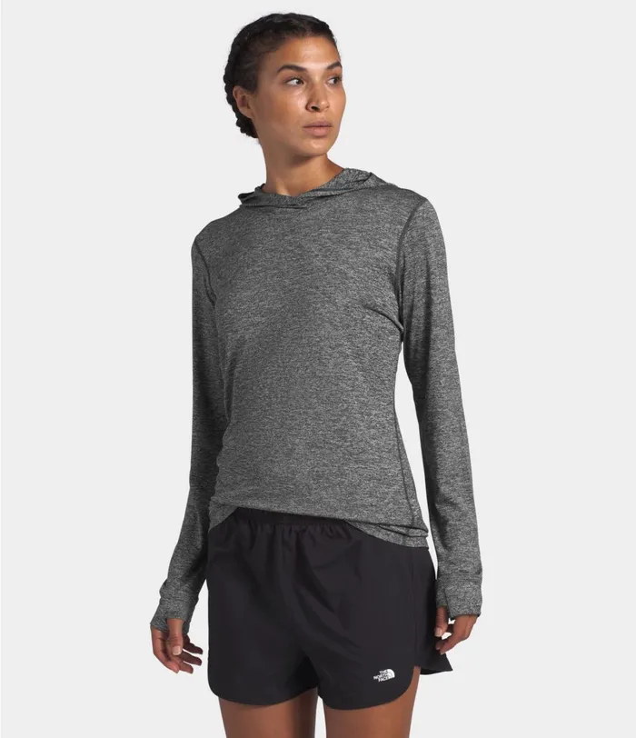 Womens The North Face Active Tops HyperLayer FD Hoodie Tnf Dark Grey Heather