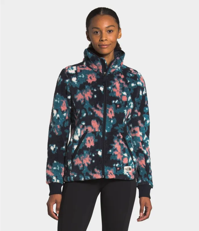 Womens The North Face Fleece Campshire FullZip Jacket Mallard Blue Abstract Ikat Flc Print Womens The North Face Fleece Campshire FullZip Jacket Mallard Blue Abstract Ikat Flc Print