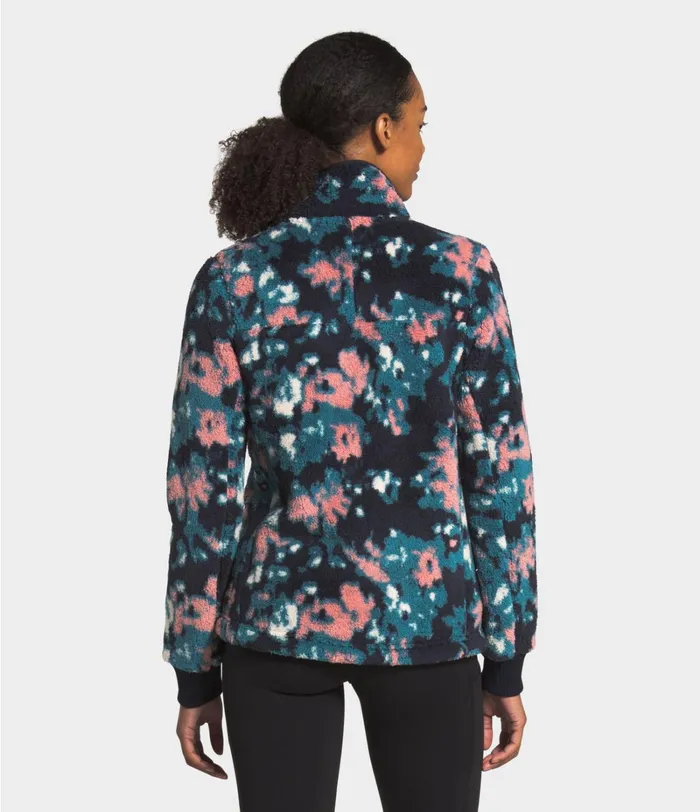 Womens The North Face Fleece Campshire FullZip Jacket Mallard Blue Abstract Ikat Flc Print