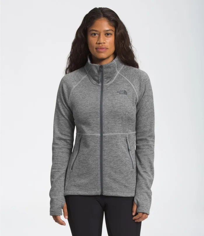 Womens The North Face Softshell Canyonlands FullZip Fleece Tnf Medium Grey Heather
