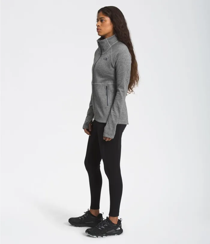 Womens The North Face Softshell Canyonlands FullZip Fleece Tnf Medium Grey Heather