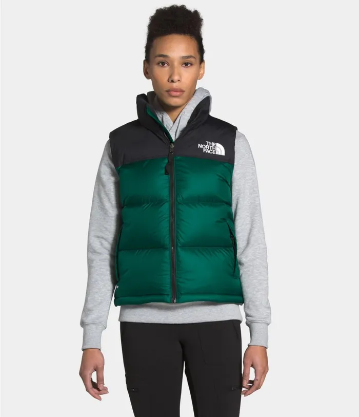 Womens The North Face Vests 1996 Retro Nuptse Vest Evergreen