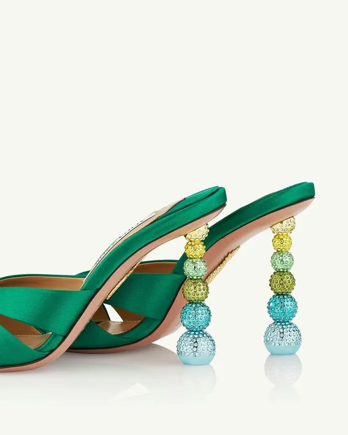 Yes Baby Mule 95 Green Women Aquazzura Sandals Yes Baby Mule 95 Green Women Aquazzura Sandals