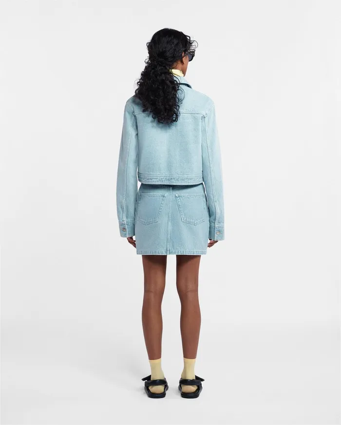 Zazou Sale Denim Mini Skirt Sun Bleach Women Nanushka Skirts