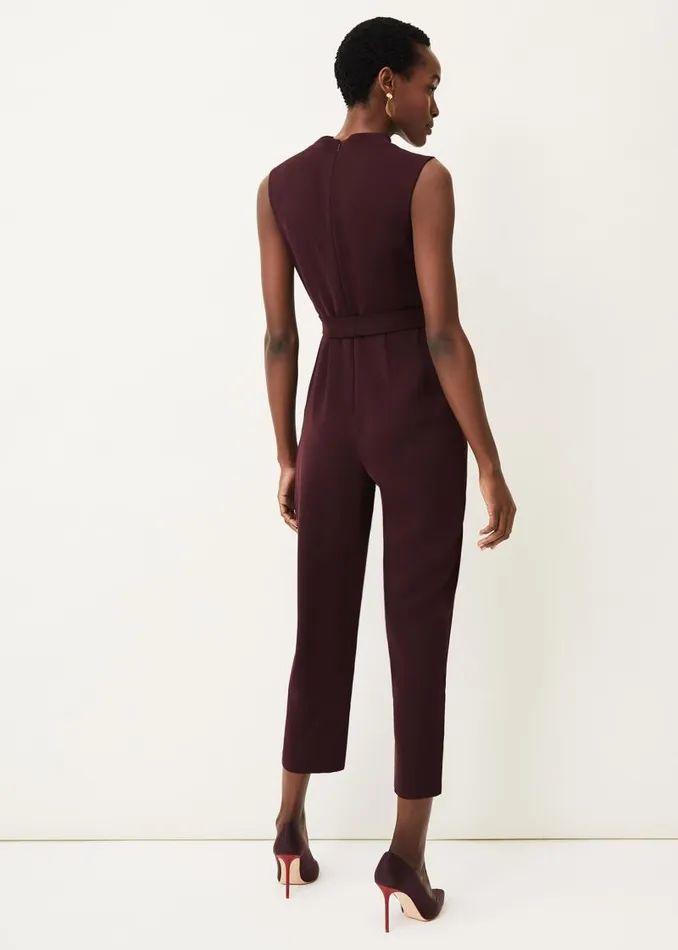 Zinnia Cowl Neck Jumpsuit Wine Women Phase Eight Dresses