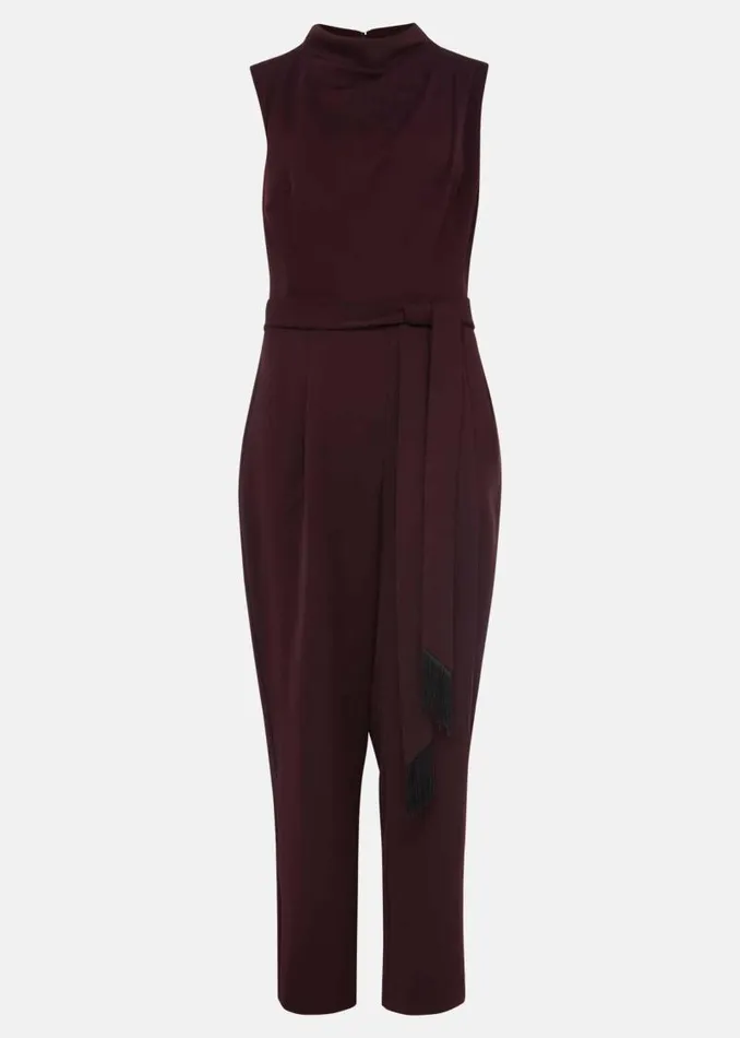 Zinnia Cowl Neck Jumpsuit Wine Women Phase Eight Dresses